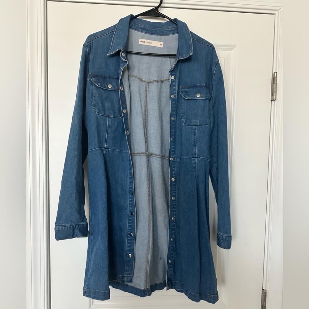 Asos Denim Skater Shirt Dress View 2